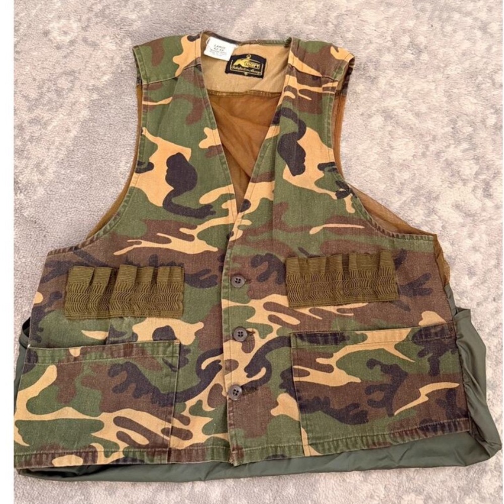 80s Vintage Camoflauge KMART Hunting Vest Camo Pockets Size Large 42-44